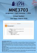 MNE3703 Assignment 1 &lpar;ANSWERS&rpar; Semester 1 2026 - DISTINCTION GUARANTEED