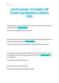 End Of Semester Test English 12B Practice Test Questions & Answers 2026