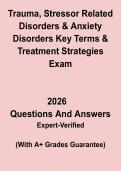 Trauma&comma; Stressor-Related & Anxiety Disorders &ndash; Key Terms & Treatment Strategies Study Guide PDF