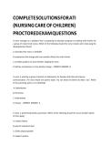 ATI Nursing Care of Children&colon; Proctored Exam Practice & Complete Solutions