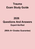 Trauma Exam Study Guide &ndash; Key Concepts & Clinical Review PDF