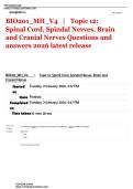 BIO201&lowbar;MH&lowbar;V4&Tab;&vert;&Tab;Topic 12&colon; Spinal Cord&comma; Spindal Nerves&comma; Brain and Cranial Nerves Questions and answers 2026 latest release