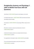 Straighterline Anatomy and Physiology 2  &lpar;A&P II&rpar; BIO202 Final Exam 2026 &lpar;60  Questions&rpar;