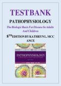 Test Bank For Pathophysiology Biologic Basis for Disease 8th Edition By Sue Huether&comma; Kathryn McCance 9780323583473 Chapter 1-50 Complete Guide