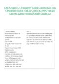 CRC Chapter 12 - Frequently Coded Conditions in Risk Adjustment Models with all Correct & 100&percnt; Verified Answers &vert;Latest Version &vert;Already Graded A&plus;