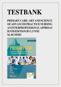 Test Bank For Primary Care Art and Science of Advanced Practice Nursing - An Interprofessional Approach 5th Edition by Lynne M&period; Dunphy&semi; Jill E&period; Winland-Brown&semi; Brian Oscar Porter&semi; Debera J&period; Thomas