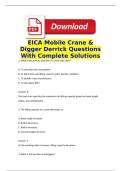 EICA Mobile Crane & Digger Derrick Questions With Complete Solutions With Explanations
