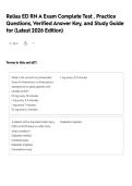 Relias ED RN A Exam Complete Test &comma; Practice Questions&comma; Verified Answer Key&comma; and Study Guide for &lpar;Latest 2026 Edition&rpar;