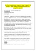 Certified Rehabilitation Counselor Exam Prep with all Correct & 100&percnt; Verified Answers &vert;Latest Version &vert;Already Graded A&plus;