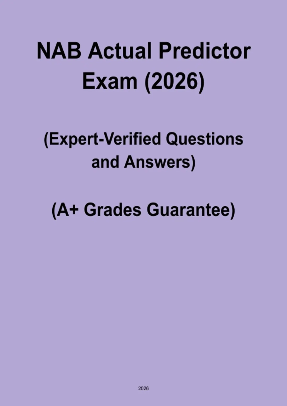 NAB Actual Predictor Exam Study Guide 2026 | Nursing Administration Board Prep Notes PDF - Nab ...