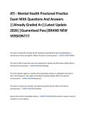 ATI - Mental Health Proctored Practice  Exam With Questions And Answers  &vert;&vert;Already Graded A&plus;&vert;&vert;Latest Update  2026&vert;&vert;Guaranteed Pass&vert;BRAND NEW  VERSION&excl;&excl;&excl;&excl;&excl;