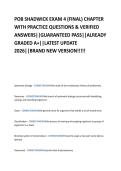 POB SHADWICK EXAM 4 &lpar;FINAL&rpar; CHAPTER  WITH PRACTICE QUESTIONS & VERIFIED  ANSWERS&vert;&vert;GUARANTEED PASS&vert;&vert;ALREADY  GRADED A&plus;&vert;&vert;LATEST UPDATE  2026&vert;&vert;BRAND NEW VERSION&excl;&excl;&excl;&excl;&excl;