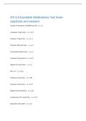 ATI 3&period;0 Injectable Medications Test Exam  questions and answers 