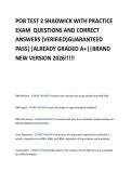 POB TEST 2 SHADWICK WITH PRACTICE  EXAM  QUESTIONS AND CORRECT  ANSWERS &lpar;VERIFIED&rpar;GUARANTEED  PASS&vert;&vert;ALREADY GRADED A&plus;&vert;&vert;BRAND  NEW VERSION 2026&excl;&excl;&excl;&excl;&excl;