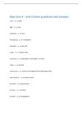 Blue Line 4 - Unit 3 Exam questions and answers 