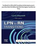 Test Bank for LPN to RN Transitions &lpar;5th Ed&period;&rpar; by Lora Claywell &mdash; Latest Update 2026 &bull; A&plus; Exam Prep