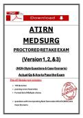 ATI RN  MED SURG  PROCTORED RETAKE EXAM  &lpar;Version 1&comma; 2&comma; & 3&rpar;  &lpar;NGN-Style Questions & Case Scenario&rpar; Actual Qs & Ans to Pass the Exam
