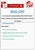 WGU C957 Pre-Assessment&colon; Applied Algebra &lpar;FXO1&rpar; &lpar;PFXO&rpar; 2026-27 Update &vert; Questions & Answers &lpar;Verified Answers&rpar; &vert; Pass On First Attempt