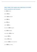 MED TERM TEST ENDO AND NERVOUS SYSTEMS  Exam questions and answers 