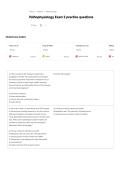 Pathophysiology Exam 2 practice questions and verified detailed answers
