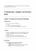 BIO 211 Anatomy & Physiology Chapters 1-2 Comprehensive Answer Key