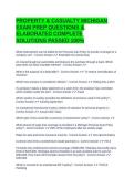 PROPERTY & CASUALTY MICHIGAN EXAM PREP QUESTIONS & ELABORATED COMPLETE SOLUTIONS PASSED 100&percnt;