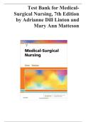 Test Bank for Medical Surgical Nursing&comma; 7th Edition by Adrianne Dill Linton&semi; Mary Ann Matteson&vert; Test Bank 100&percnt; Veri&filig;ed Answers