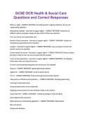 GCSE OCR Health & Social Care Questions and Correct Responses