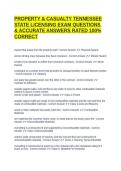 PROPERTY & CASUALTY TENNESSEE STATE LICENSING EXAM QUESTIONS & ACCURATE ANSWERS RATED 100&percnt; CORRECT