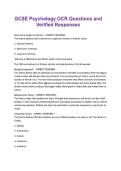 GCSE Psychology OCR Questions and Verified Responses