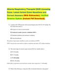 Alberta Respiratory Therapist 2026 Licensing Exam&period; Latest Actual Exam Questions and Correct Answers &lpar;With Rationales&rpar;&period; Verified Genuine Update &lpar;Instant Pdf Download&rpar;&period;
