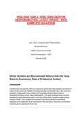 WGU D550 TASK 2&colon; ANALYZING AUDITOR RESPONSIBILITIES&vert; LATEST UPDATE &vert; WITH COMPLETE SOLUTIONS