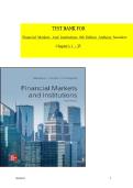 Financial Markets and Institutions &lpar;8th Edition&rpar; by Anthony Saunders &ndash; Test Bank &vert; Exam-Ready Questions with Complete Coverage &lpar;Chapters 1&ndash;25&rpar;