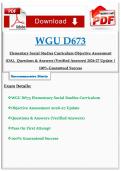 WGU D673 Elementary Social Studies Curriculum Objective Assessment &lpar;OA&rpar;&comma;  Questions & Answers &lpar;Verified Answers&rpar; 2026-27 Update &vert; 100&percnt; Guaranteed Success