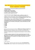 RAC DEVICES ACTUAL EXAM &num;4 QUESTIONS WITH VERIFIED ANSWERS