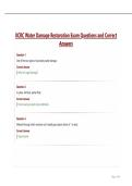 IICRC Water Damage Restoration Exam Questions and Correct Answers