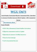 WGU D673 Social Studies OA &vert; 2-Document Bundle &vert; Objective Assessment Questions & Verified Answers 2026-27 Update &vert; 100&percnt; Guaranteed Success