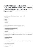 WGU D389 TASK 2 &vert; LEARNING STRATEGIES IN HIGHER EDUCATION &vert; 2026 UPDATE WITH COMPLETE SOLUTION