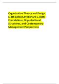 TEST BANK &ndash; Organization Theory & Design&comma; 13th Edition &lpar;Richard L&period; Daft&rpar; &vert; Complete Q&A &vert; 2025&sol;2026