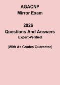 AGACNP 2026 Mirror Exam &ndash; Adult Gerontology Acute Care NP Practice Test PDF