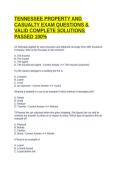 TENNESSEE PROPERTY AND CASUALTY EXAM QUESTIONS & VALID COMPLETE SOLUTIONS PASSED 100&percnt;