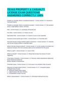 TEXAS PROPERTY & CASUALTY LICENSE EXAM QUESTIONS ANSWERED CORRECTLY 100&percnt;