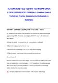 ACI CONCRETE FIELD-TESTING TECHNICIAN GRADE 1&colon; 2026&sol;2027 UPDATED EXAM Q&A - Certified Grade 1 Technician Practice Assessment with Graded A&plus; Rationales