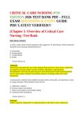 CRITICAL CARE NURSING 8TH EDITION 2026&sol;2027 TEST BANK PDF &ndash; FULL EXAM QUESTIONS & STUDY GUIDE PDF&sol; LATEST VERIFIED&excl;&excl;&excl;