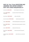 NUR 134- Test 1 Exam QUESTIONS AND ANSWERS 100&percnt; RATED CORRECT WITH 100&percnt; SURE PASS&vert;GRADED A&plus;