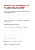 HEENT Physical Exam findings questions  and answers 2025&sol;2026 latest update