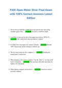 PADI Open Water Diver Final Exam  with 100&percnt; Correct Answers Latest  Edition 