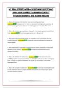 NY REAL ESTATE APPRAISER EXAM&vert;QUESTIONS AND 100&percnt; CORRECT ANSWERS&vert;LATEST &excl;&excl;&excl;&excl;2026&vert;GRADED A&plus;&vert; &lpar;EXAM READY&rpar;