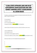 FL REAL ESTATE APPRAISER LAWS AND RULES SUPPLEMENTAL EXAM&vert;QUESTIONS AND 100&percnt; CORRECT ANSWERS&vert;LATEST &excl;&excl;&excl;&excl;2026&vert;GRADED A&plus;&vert; &lpar;EXAM READY&rpar;