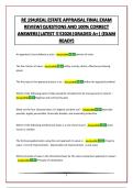 RE 194&semi;REAL ESTATE APPRAISAL FINAL EXAM REVIEW&vert;QUESTIONS AND 100&percnt; CORRECT ANSWERS&vert;LATEST &excl;&excl;&excl;&excl;2026&vert;GRADED A&plus;&vert; &lpar;EXAM READY&rpar;